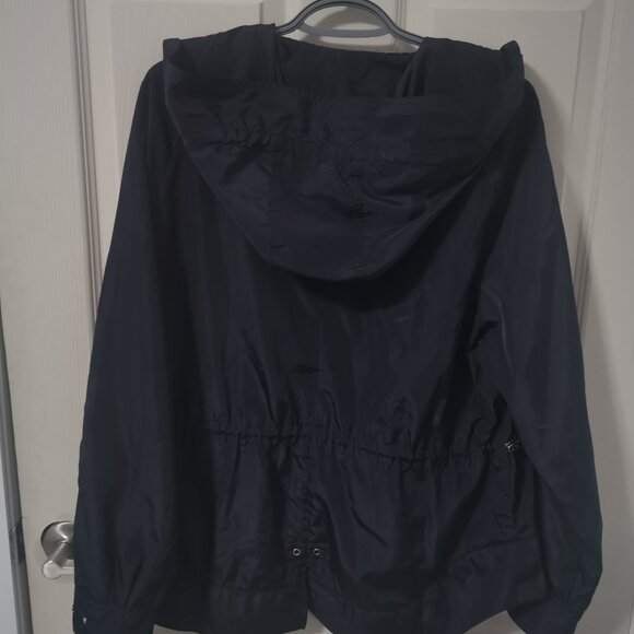 Zara Navy Blue Waterproof Bomber Jacket with Hood - Picture 6 of 10